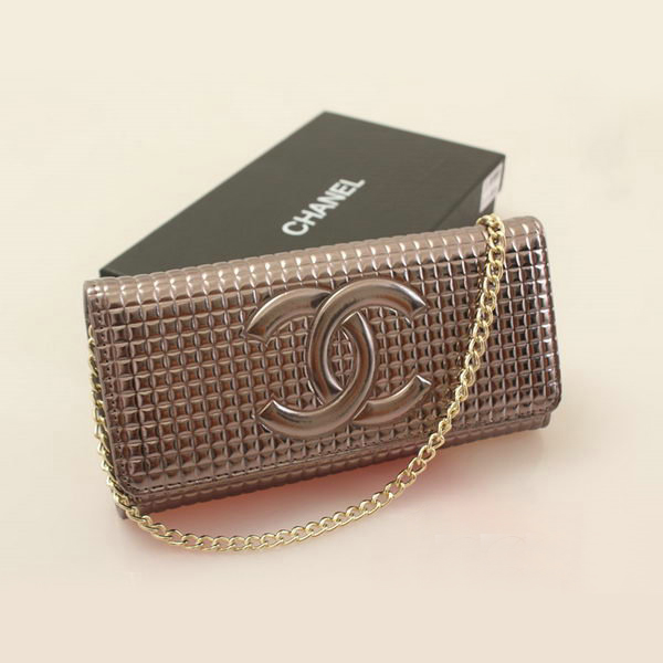 Chanel CC Logo Bi-Fold Emboss Wallet C164 Silver