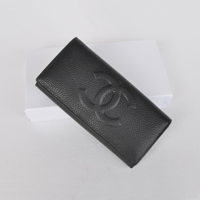 Chanel CC Logo Bi-Fold Wallet C164 Black