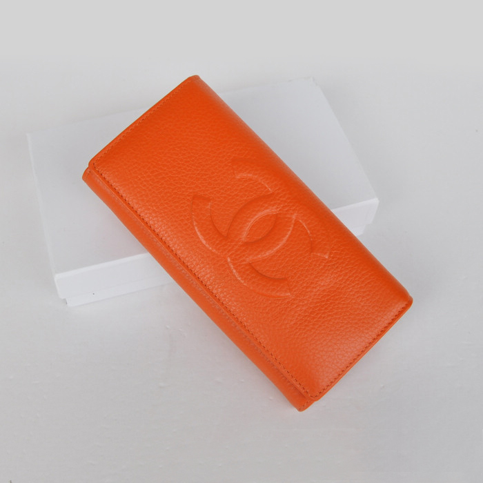 Chanel CC Logo Bi-Fold Wallet C164 Orange