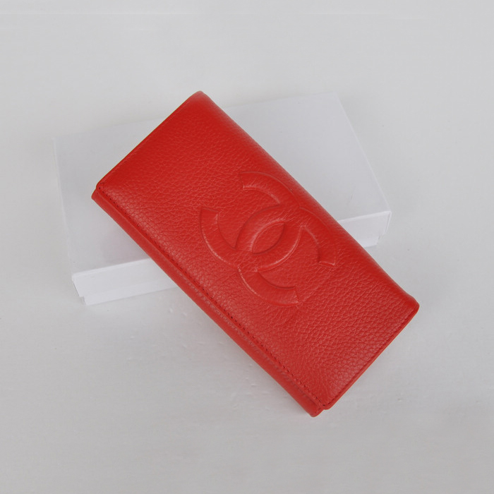 Chanel CC Logo Bi-Fold Wallet C164 Red