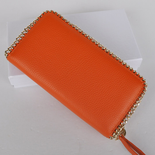 Chanel CC Logo Long Zippy Wallet C165 Orange