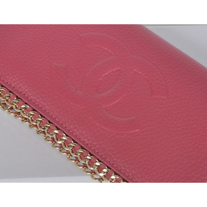 Chanel CC Logo Long Zippy Wallet C165 Rose