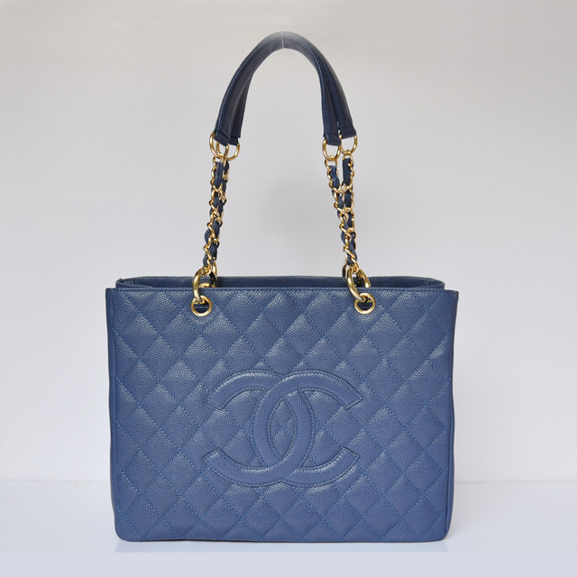 Chanel Classic Bag Shopper Tote Handbags Caviar leather 20995 Gray Gold