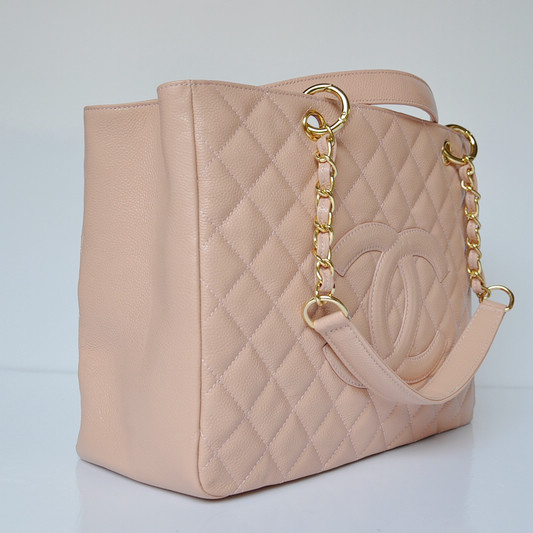 Chanel Classic Bag Shopper Tote Handbags Caviar leather 20995 Pink Gold