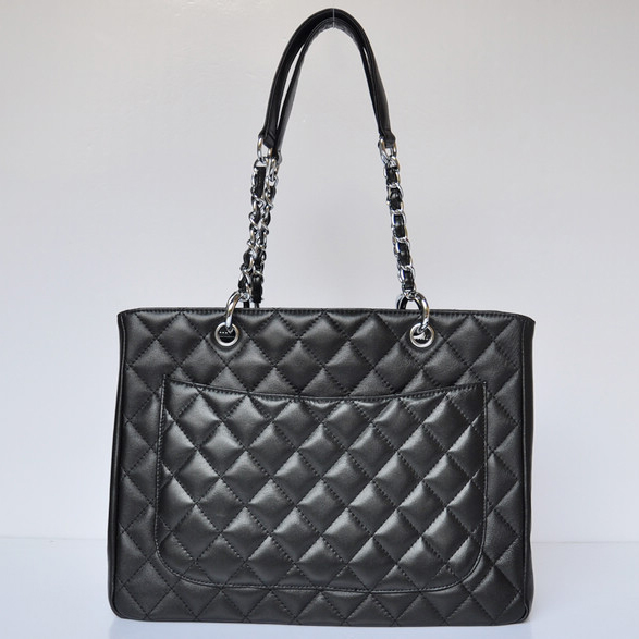 Chanel Classic CC Shopping Bag 20995 Sheepskin leather Black Silver