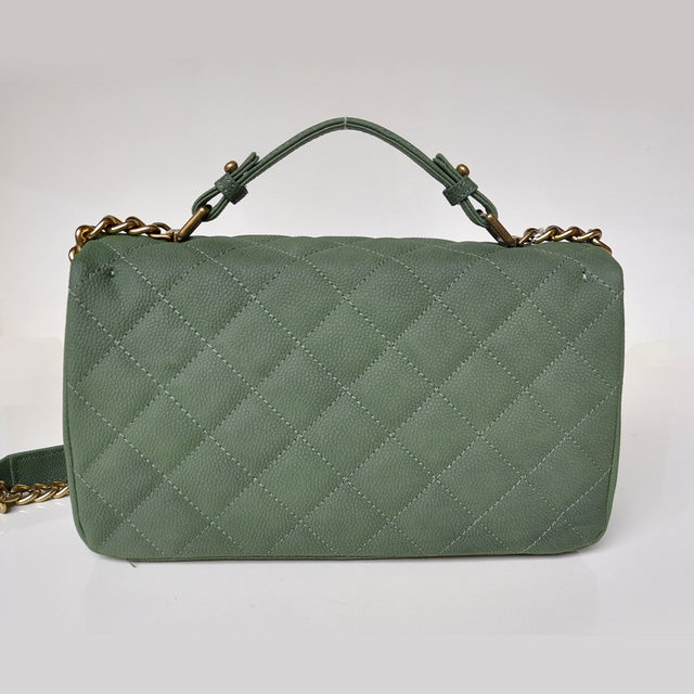 Chanel Classic Cannage Pattern Nubuck Leather Top Flap Bag A67622 Dark Green