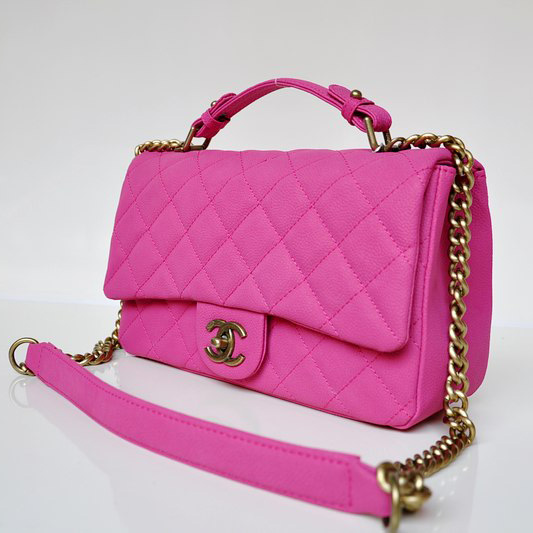 Chanel Classic Cannage Pattern Nubuck Leather Top Flap Bag A67622 Rose