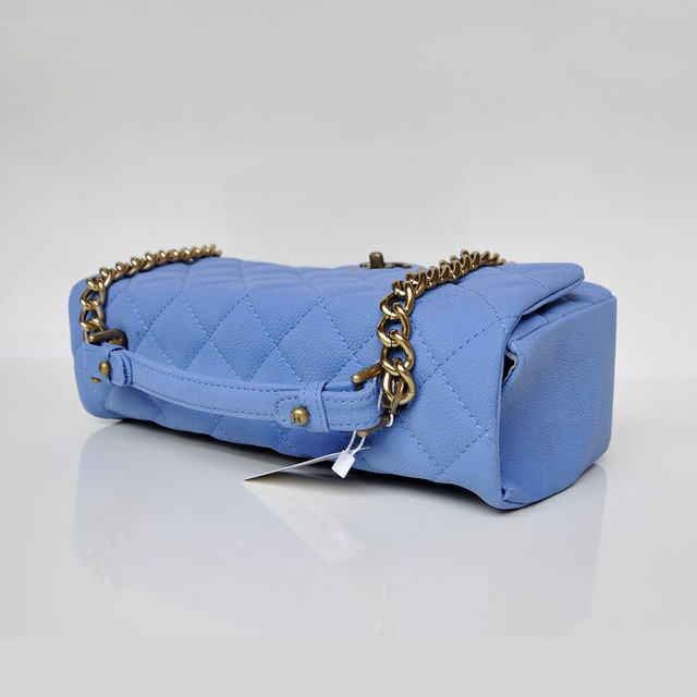 Chanel Classic Cannage Pattern Nubuck Leather Top Flap Bag A67622 skyblue