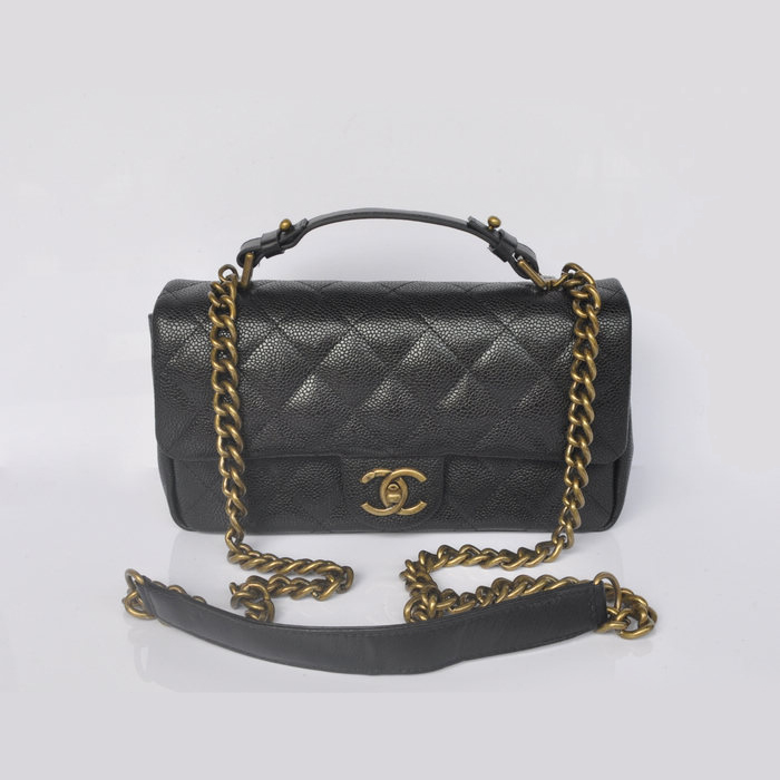 Chanel Classic Caviar leather Top Flap Bag A67622 Black