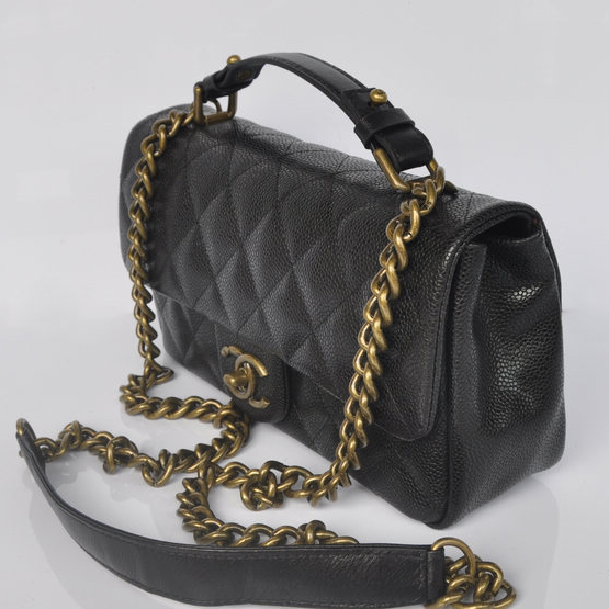 Chanel Classic Caviar leather Top Flap Bag A67622 Black