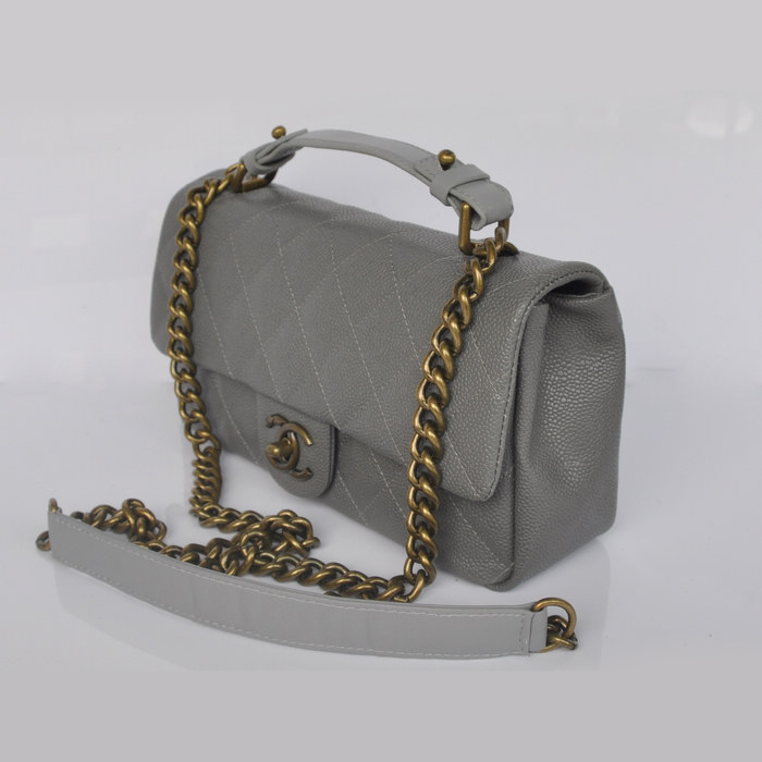 Chanel Classic Caviar leather Top Flap Bag A67622 Gray