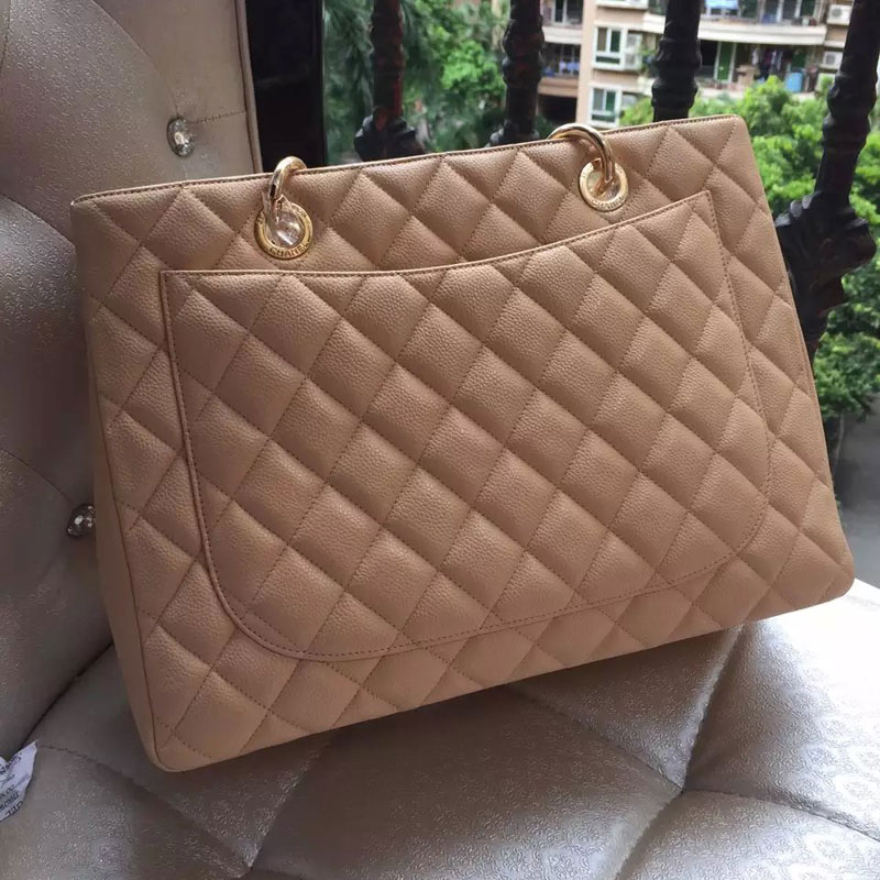 Chanel Classic Coco Bag Apricot GST Caviar Leather A50995 Gold