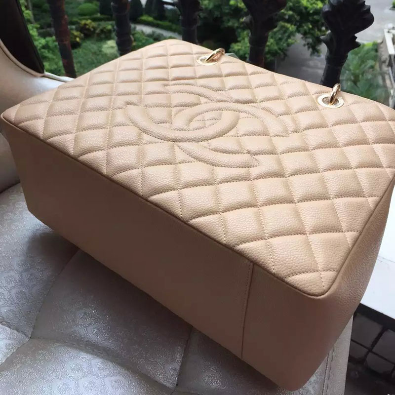 Chanel Classic Coco Bag Apricot GST Caviar Leather A50995 Gold