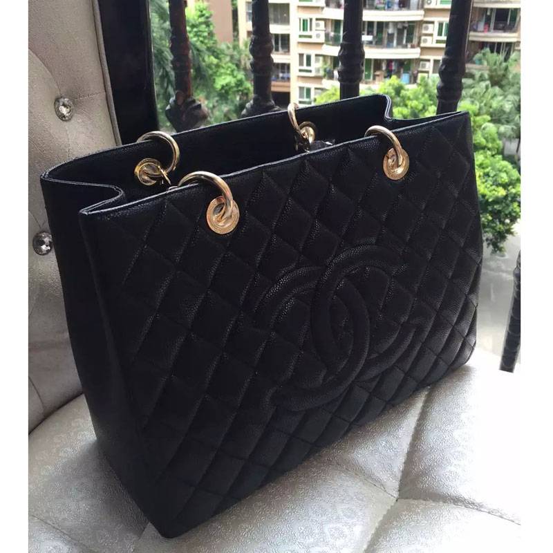 Chanel Classic Coco Bag Black GST Caviar Leather A50995 Gold