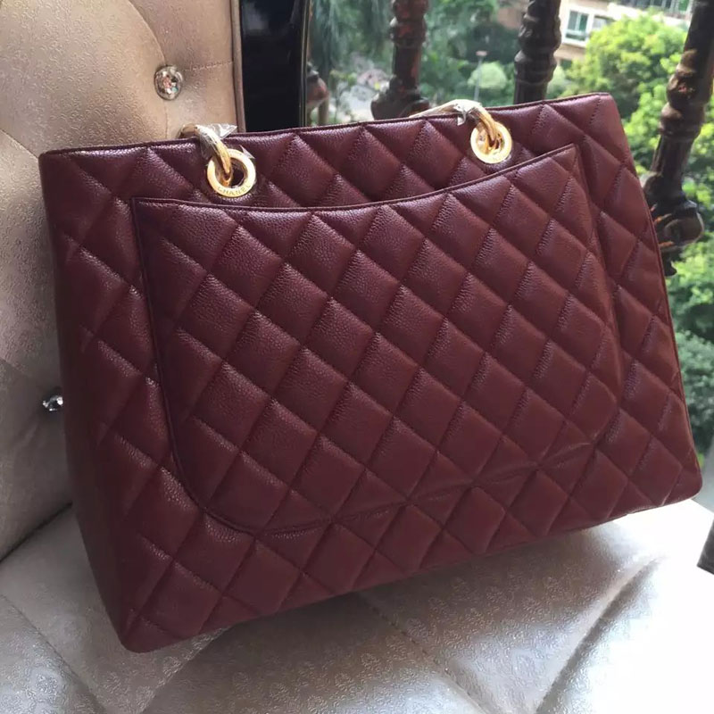 Chanel Classic Coco Bag Claret GST Caviar Leather A50995 Gold