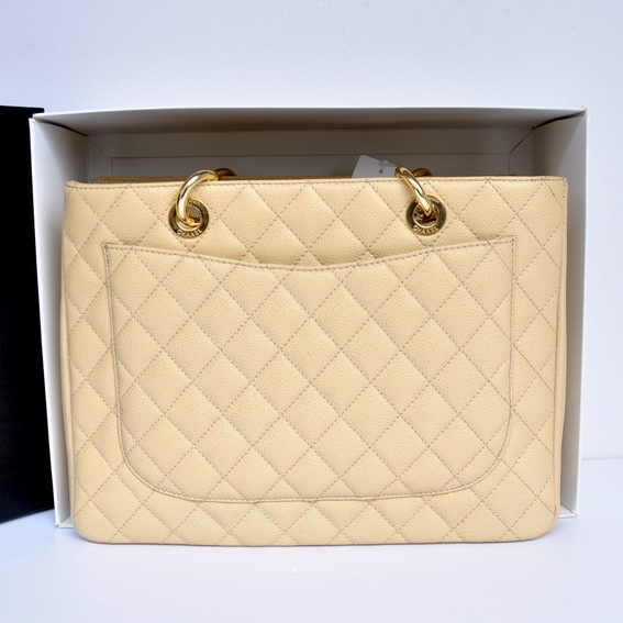 Chanel Classic Coco Bag GST Caviar Leather A36092 in Apricot with Gold