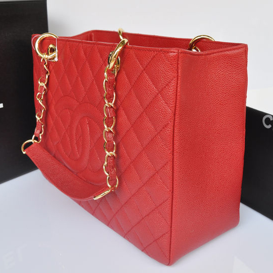 Chanel Classic Coco Bag GST Caviar Leather A36092 in Red with Gold