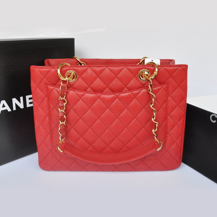 Chanel Classic Coco Bag GST Caviar Leather A36092 in Red with Gold