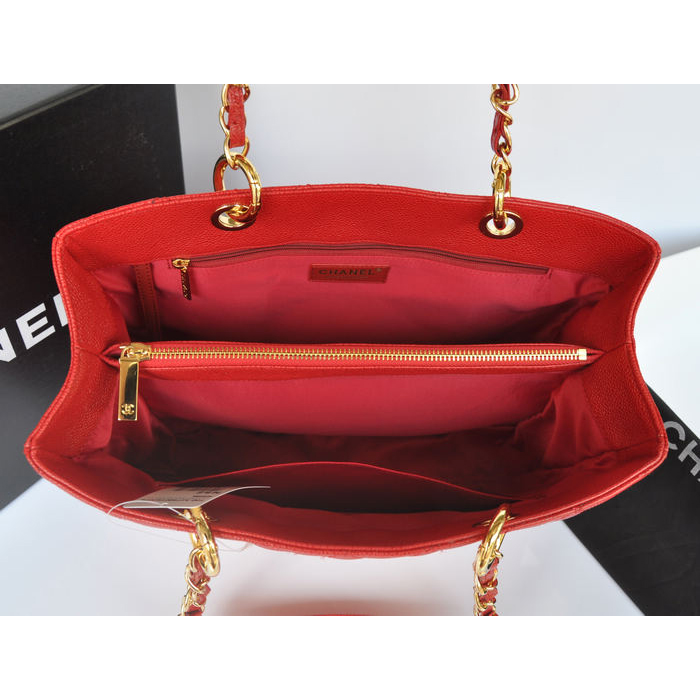 Chanel Classic Coco Bag GST Caviar Leather A36092 in Red with Gold