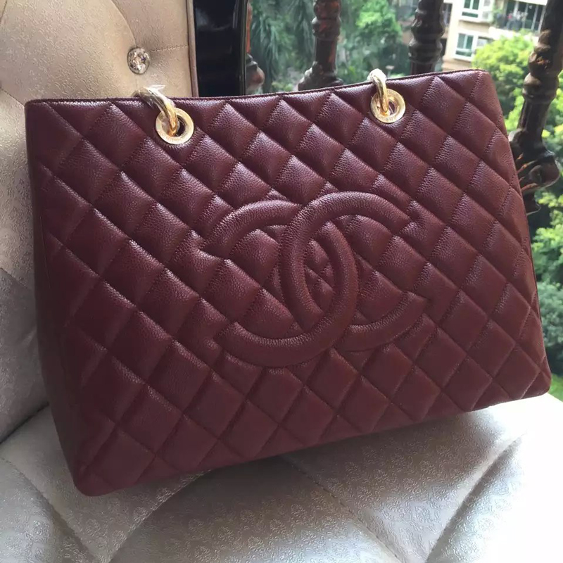 Chanel Classic Coco Bag Shoulder Claret GST Original Caviar Leather A50995 Gold