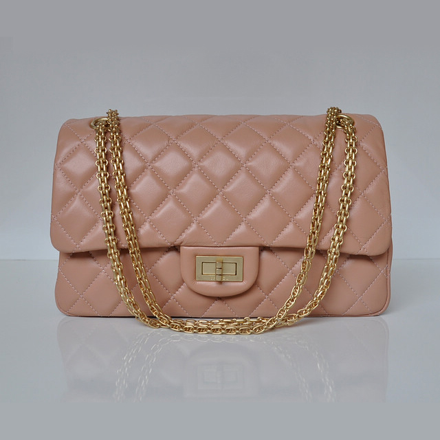 Chanel Classic Falp Bag Sheepskin Leather A28668 in Pink with Gold Chain