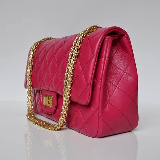 Chanel Classic Falp Bag Sheepskin Leather A28668 in Rose with Gold Chain