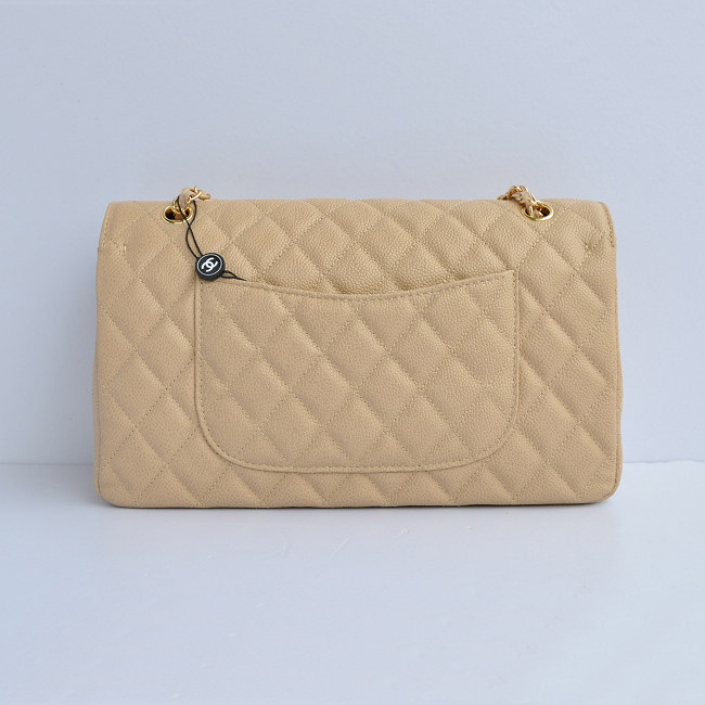 Chanel Classic Flap Bag 1113 Caviar leather in Apricot with Gold