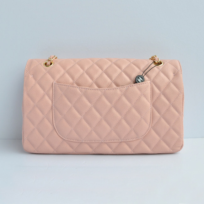 Chanel Classic Flap Bag 1113 Caviar leather in Pink with Gold