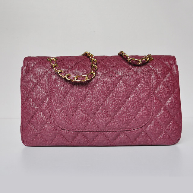 Chanel Classic Flap Bag 1113 Caviar leather in Purple with Gold