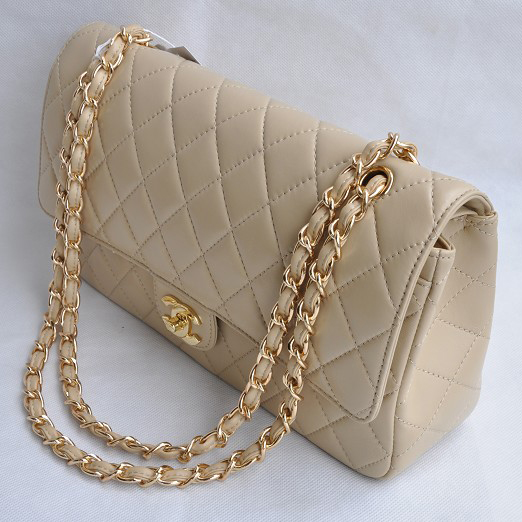 Chanel Classic Flap Bag 1113 Sheepskin leather in Apricot with Gold