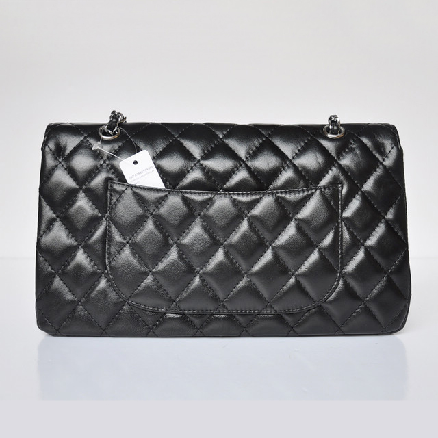 Chanel Classic Flap Bag 1113 Sheepskin leather in Black with Silver