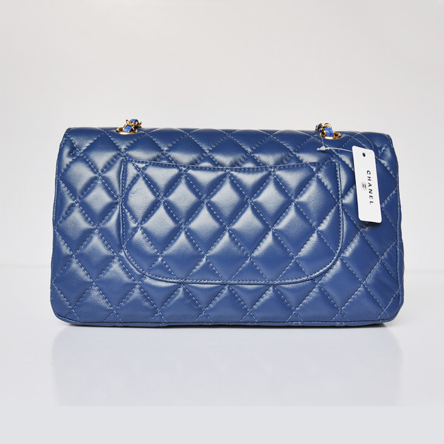 Chanel Classic Flap Bag 1113 Sheepskin leather in Blue with Gold