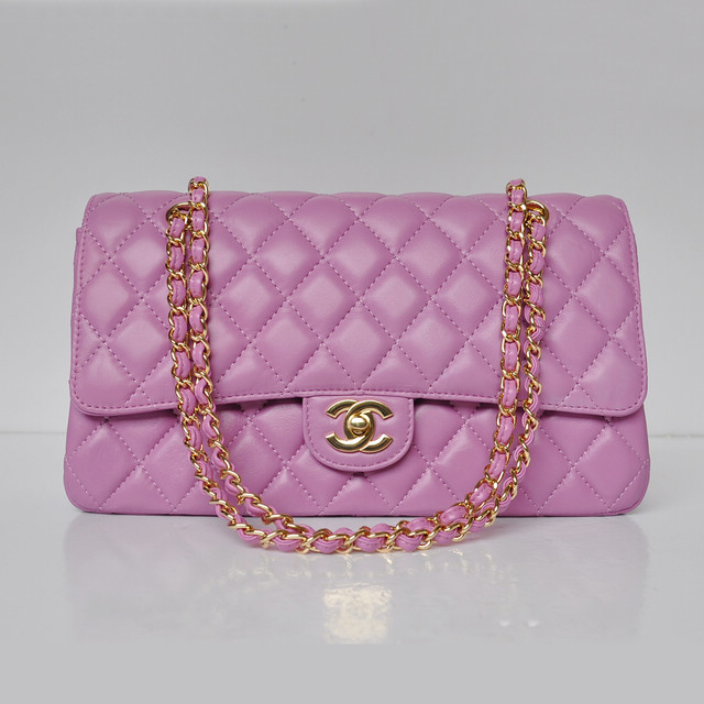 Chanel Classic Flap Bag 1113 Sheepskin leather in Light Purple with Gold