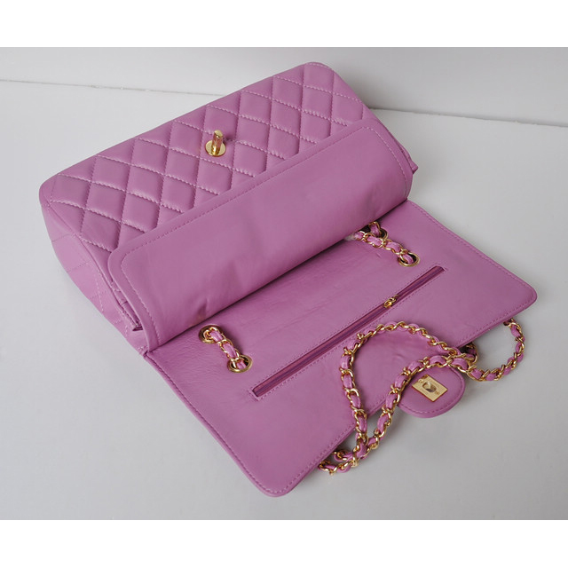 Chanel Classic Flap Bag 1113 Sheepskin leather in Light Purple with Gold