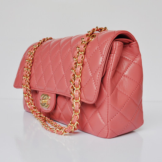 Chanel Classic Flap Bag 1113 Sheepskin leather in Peach with Gold