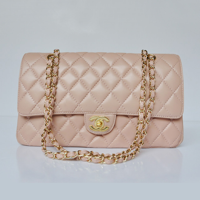 Chanel Classic Flap Bag 1113 Sheepskin leather in Pink with Gold