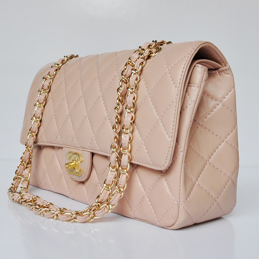 Chanel Classic Flap Bag 1113 Sheepskin leather in Pink with Gold