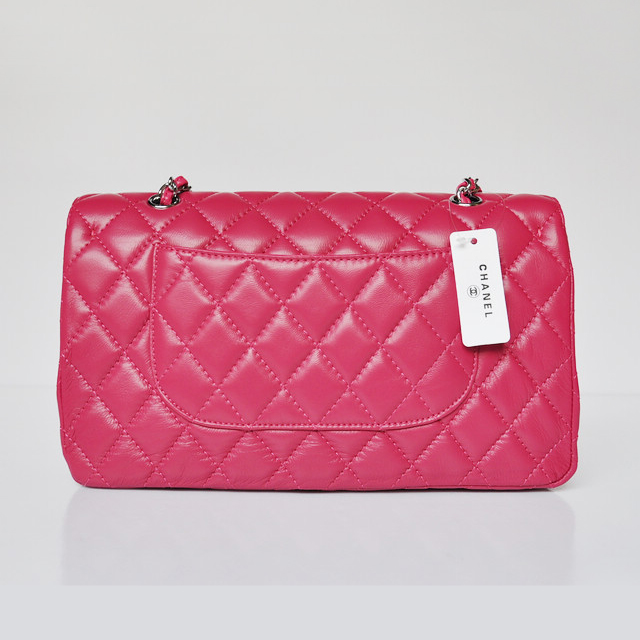 Chanel Classic Flap Bag 1113 Sheepskin leather in Rose with Silver