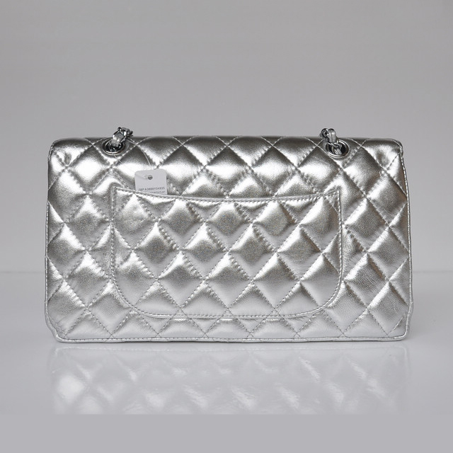 Chanel Classic Flap Bag 1113 Sheepskin leather in Silver with Silver