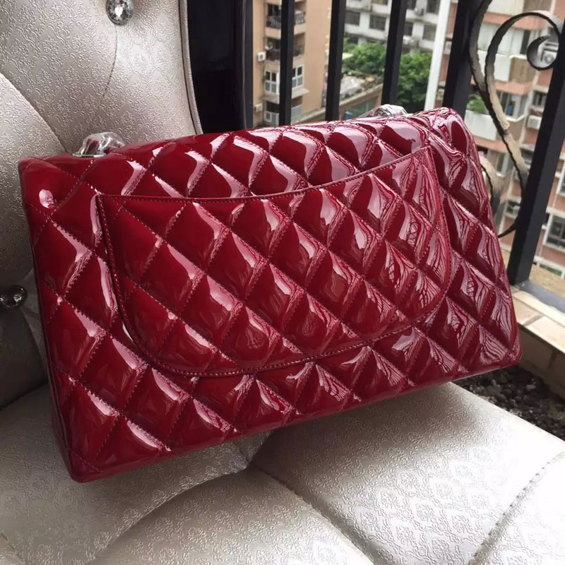 Chanel Classic Flap Bag Red Original Patent Leather 1113