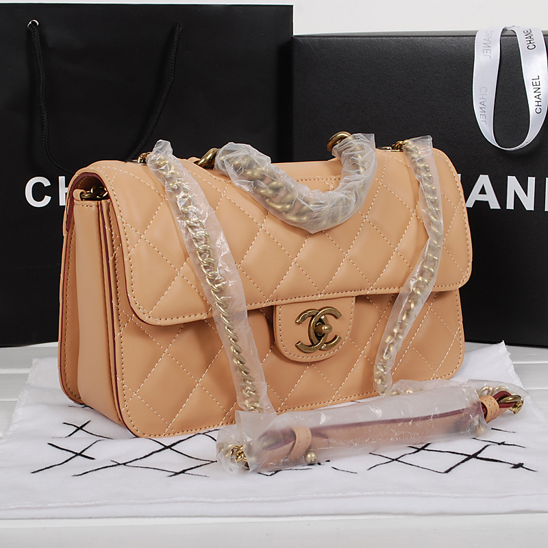 Chanel Classic Flap Bags Calfskin Leather A67029 Apricot