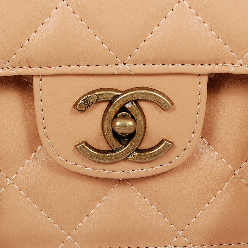 Chanel Classic Flap Bags Calfskin Leather A67029 Apricot