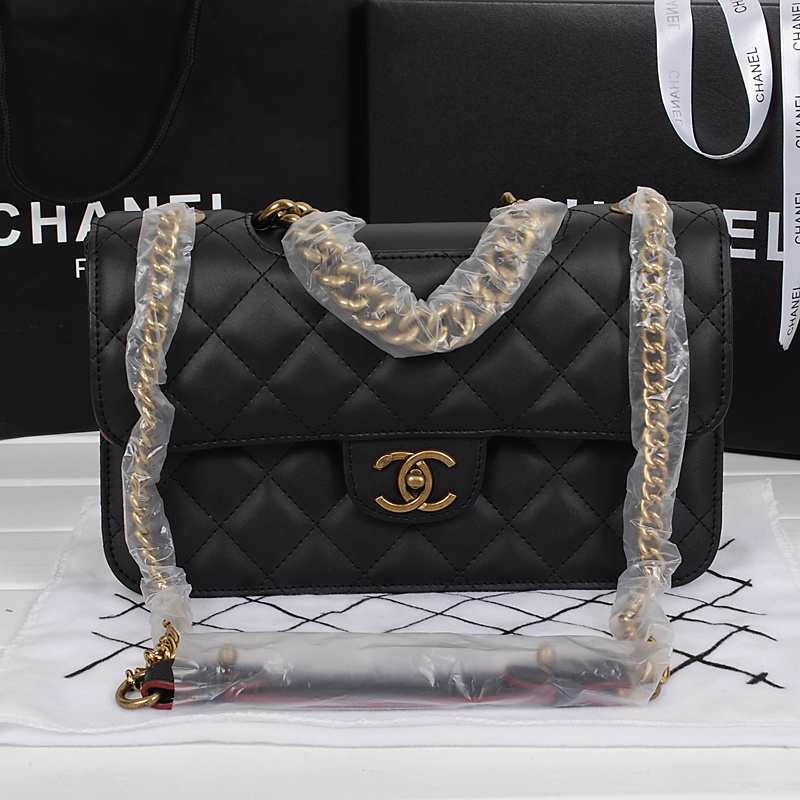 Chanel Classic Flap Bags Calfskin Leather A67029 Black