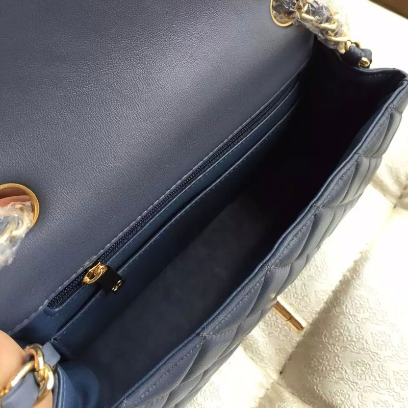 Chanel Classic Flap Bags Original Sheepskin Leather A1116 in Royalblue with Gold