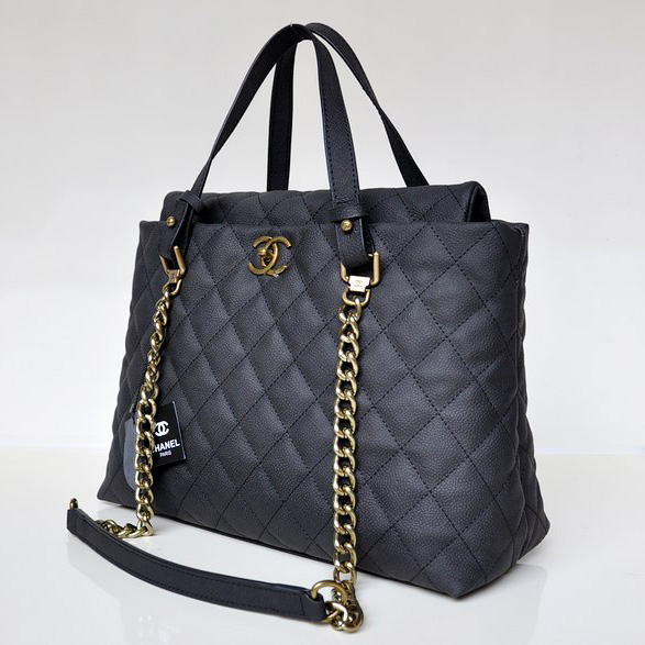 Chanel Classic Nubuck Cannage Pattern leather Two Handle Bag A69091 Black