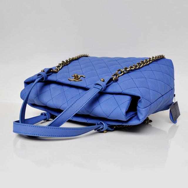 Chanel Classic Nubuck Cannage Pattern leather Two Handle Bag A69091 Blue