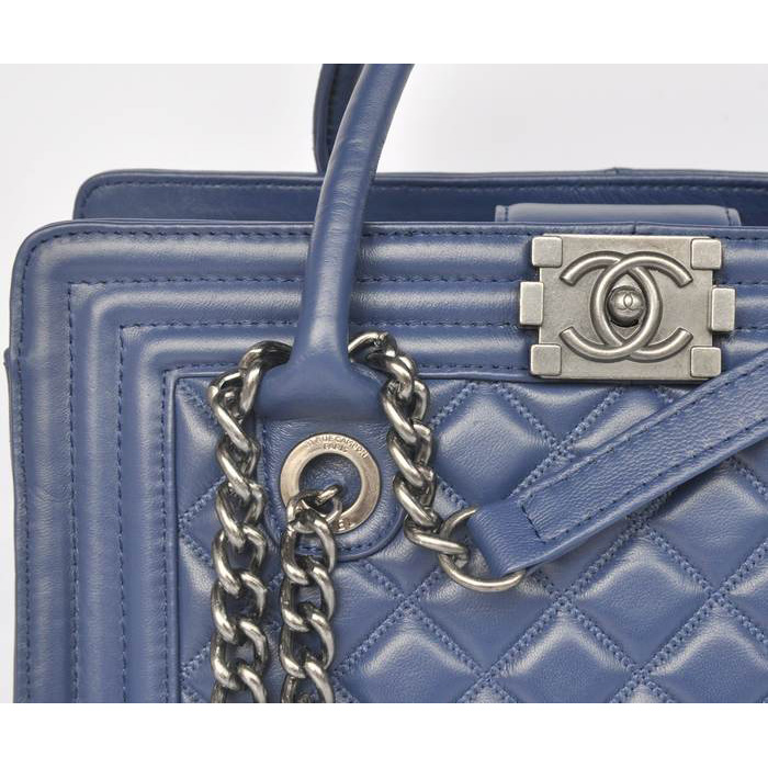 Chanel Classic Sheepskin Leather Two Handle Bag A66385 Royalblue