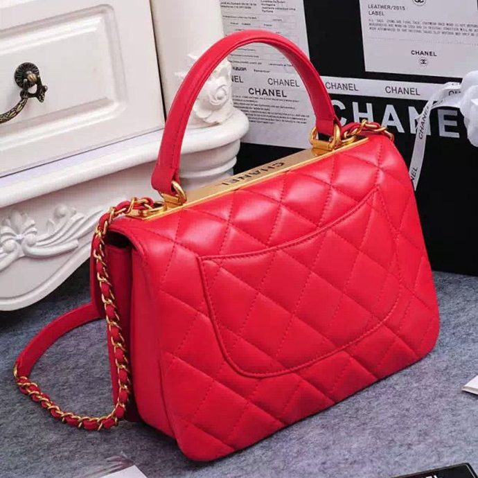 Chanel Classic Top Flap Bag Original Sheepskin Leather A92236 Red