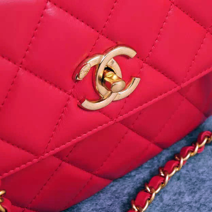 Chanel Classic Top Flap Bag Original Sheepskin Leather A92236 Red