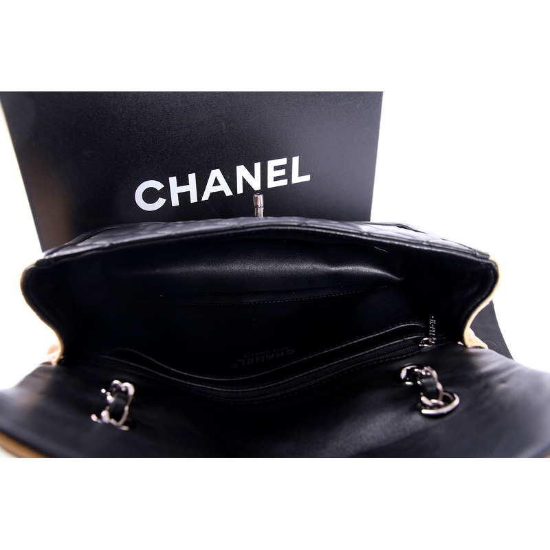 Chanel Classic Twist Flap Bag Original Sheepskin Leather A37001 Black